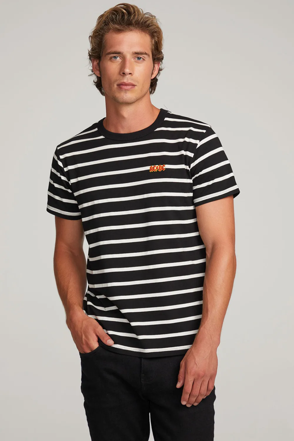 Clearance AC/DC Embroidered Logo Mens Tee Women Music