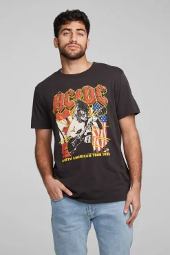 Cheap AC/DC North American Tour Crew Neck Tee Women Tops|Music