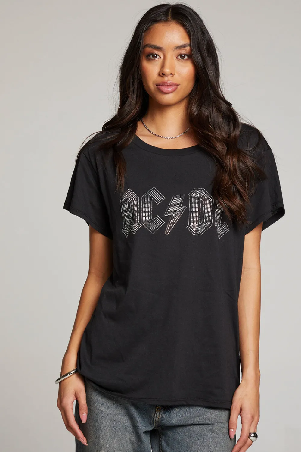 Discount AC/DC Studded Logo Tee Women Loungewear|Music