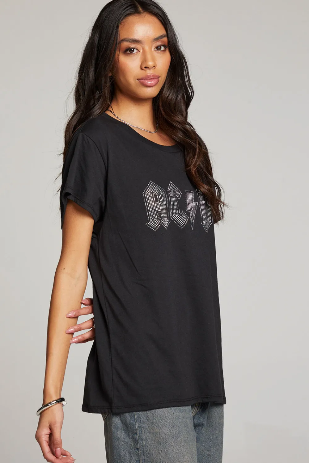 Discount AC/DC Studded Logo Tee Women Loungewear|Music