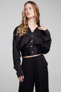 Online Agnes Shadow Black Blouse Women Loungewear