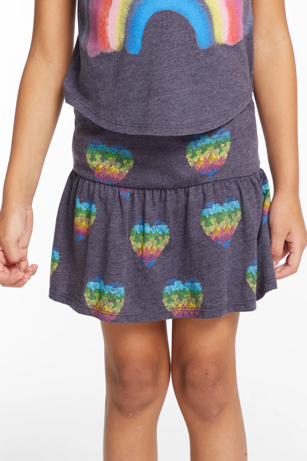 Flash Sale All Over Hearts Girls Peplum Skort Kids Girls