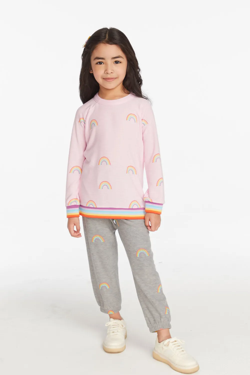 Cheap All Over Rainbow Girls Pullover Kids Girls