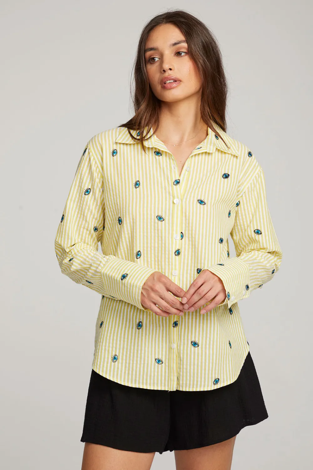 Online Allover Eye Button Down Women Loungewear|Graphics