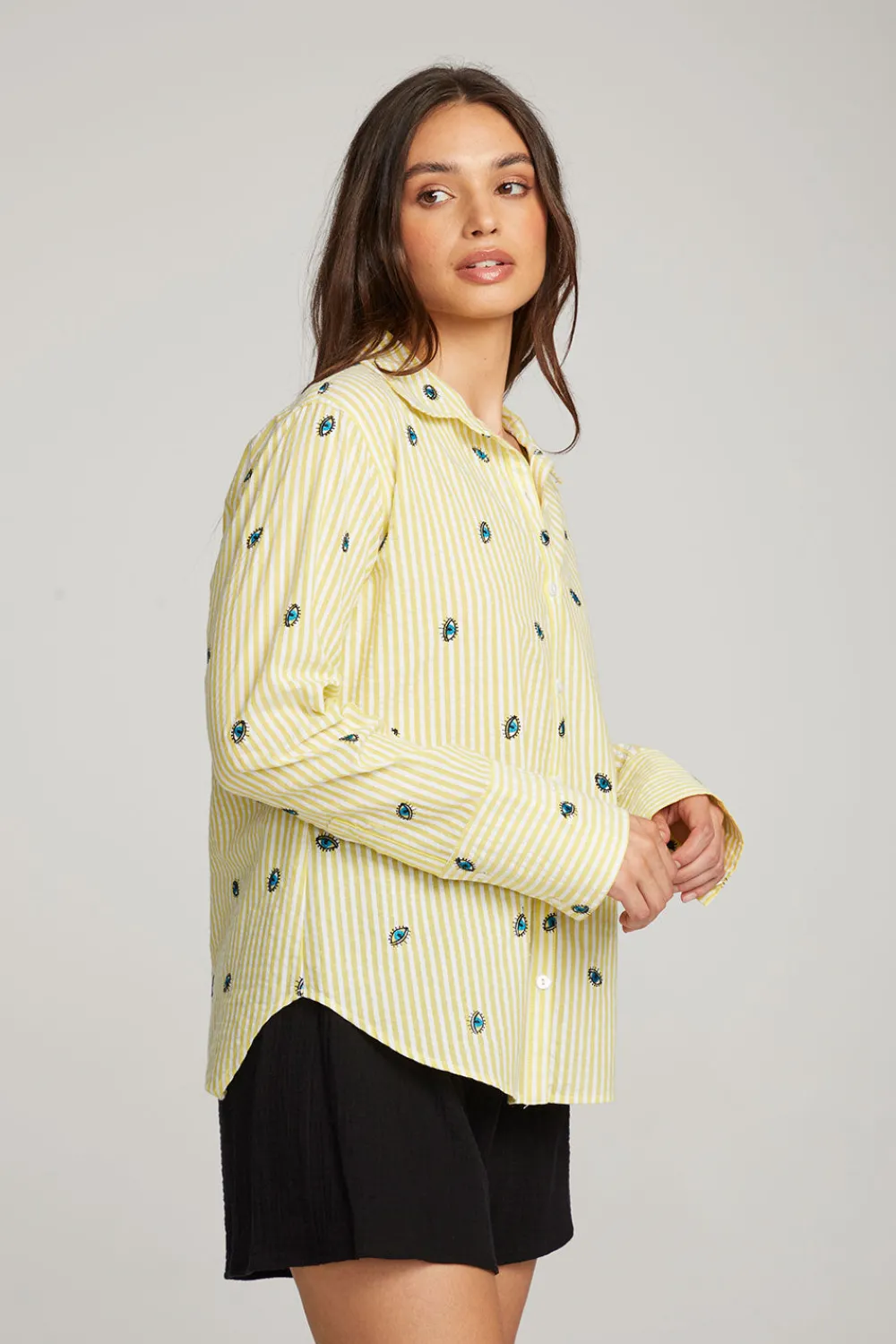 Online Allover Eye Button Down Women Loungewear|Graphics