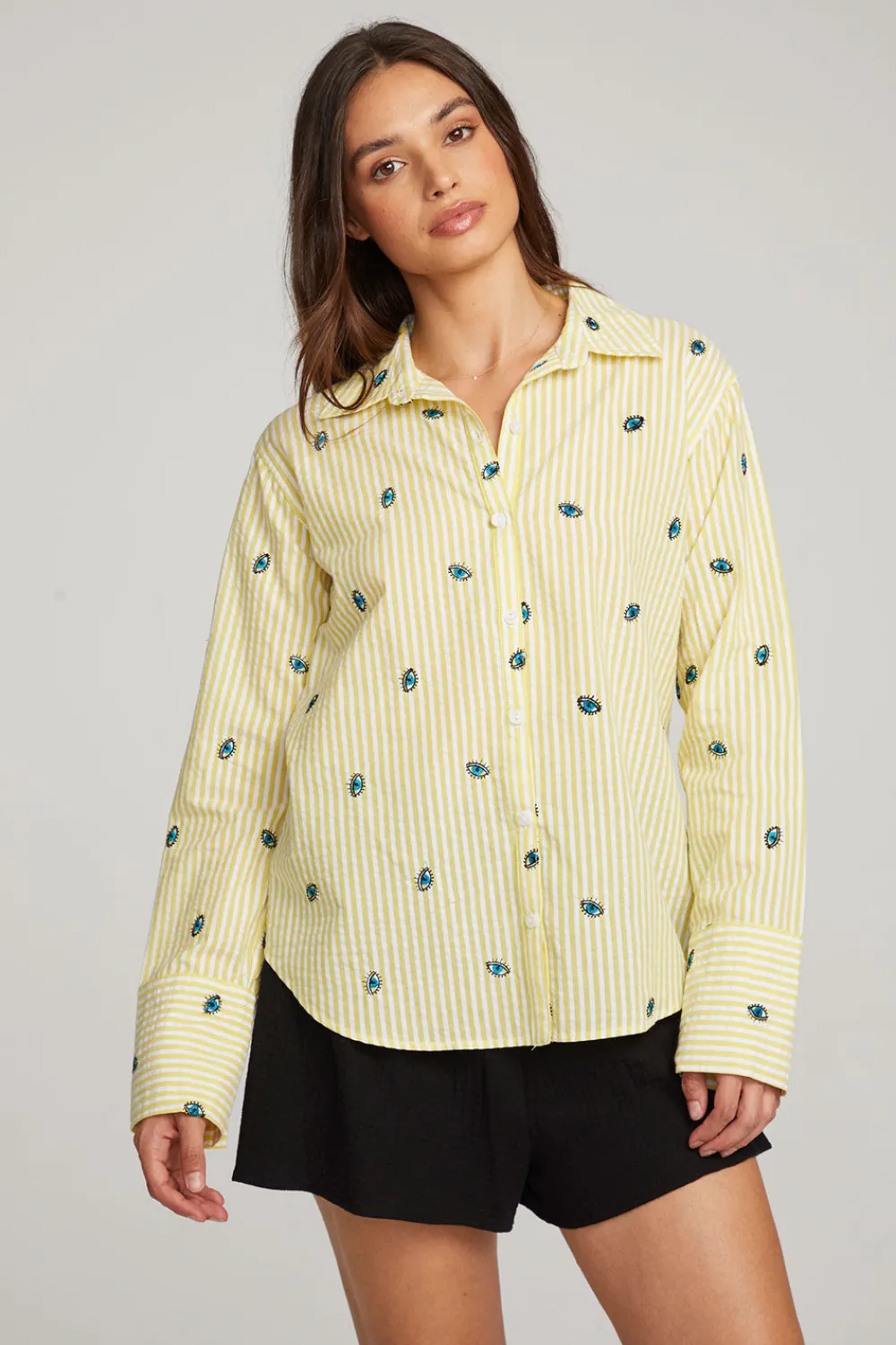 Online Allover Eye Button Down Women Loungewear|Graphics
