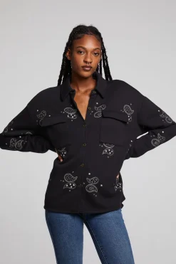 Sale Allover Paisley Button Down Women Loungewear|Graphics