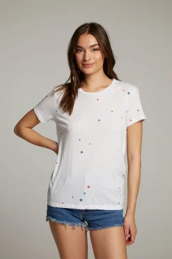 Cheap Americana Stars Crew Neck Tee Women Loungewear|Graphics