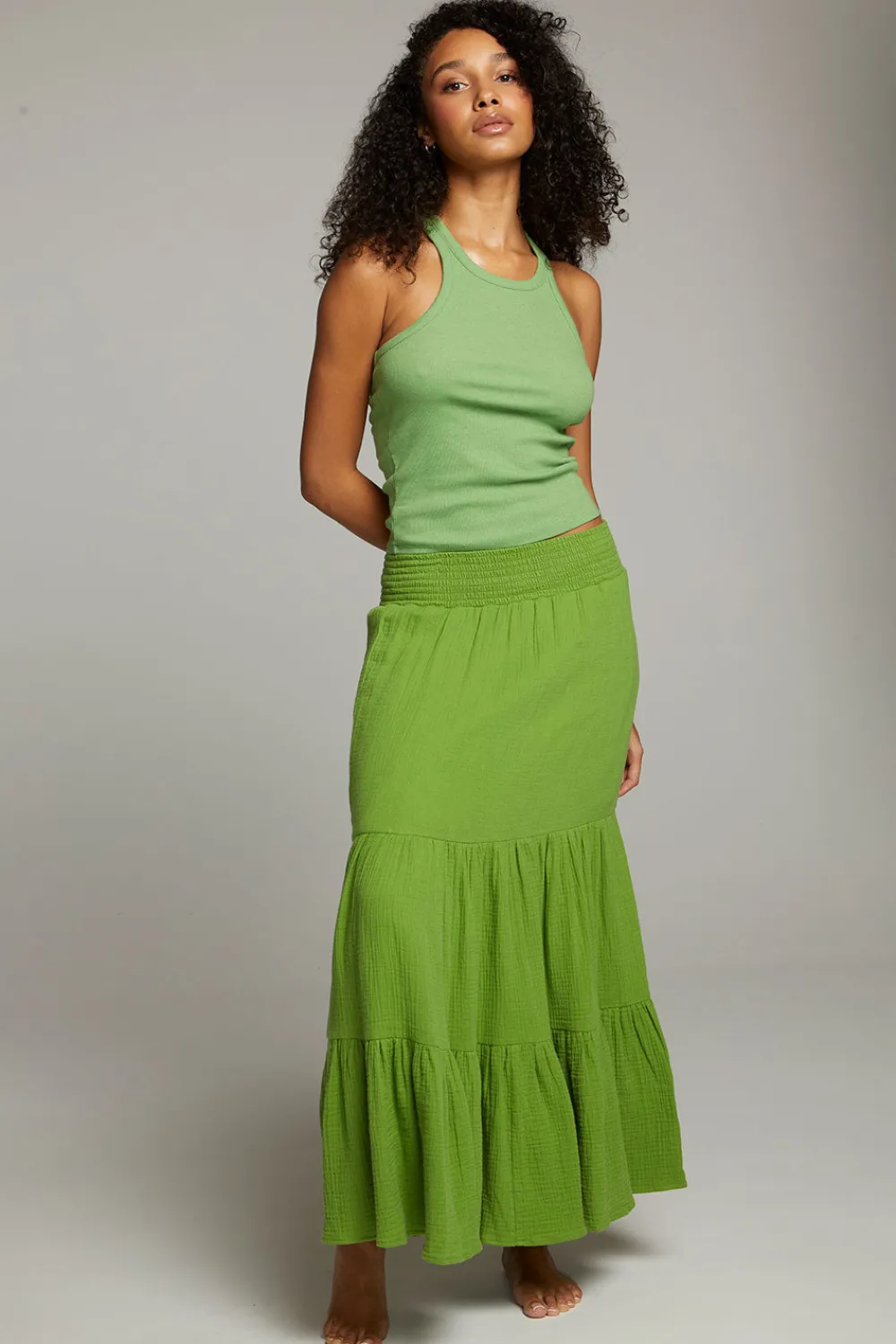 Cheap August Piquant Green Tank Top Women Loungewear|Tops