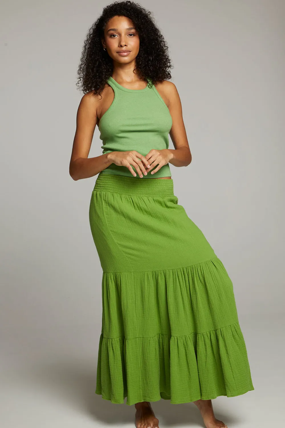 Cheap August Piquant Green Tank Top Women Loungewear|Tops