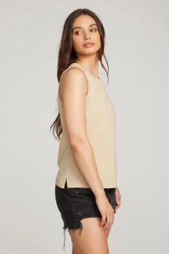 Outlet Basic Cappuccino Slit Tank Women Loungewear|Essentials