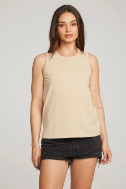 Outlet Basic Cappuccino Slit Tank Women Loungewear|Essentials
