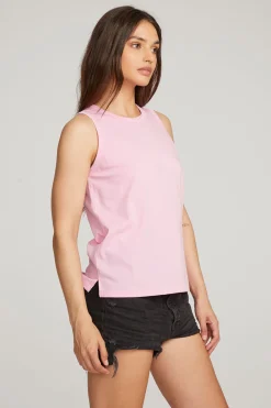 Clearance Basic Pastel Lavender Slit Tank Women Loungewear|Essentials