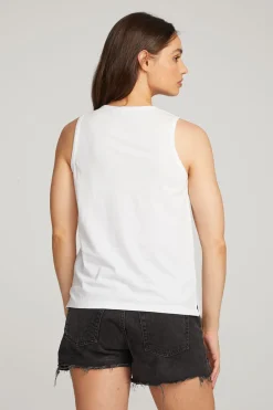 New Basic White Slit Tank Women Loungewear|Essentials