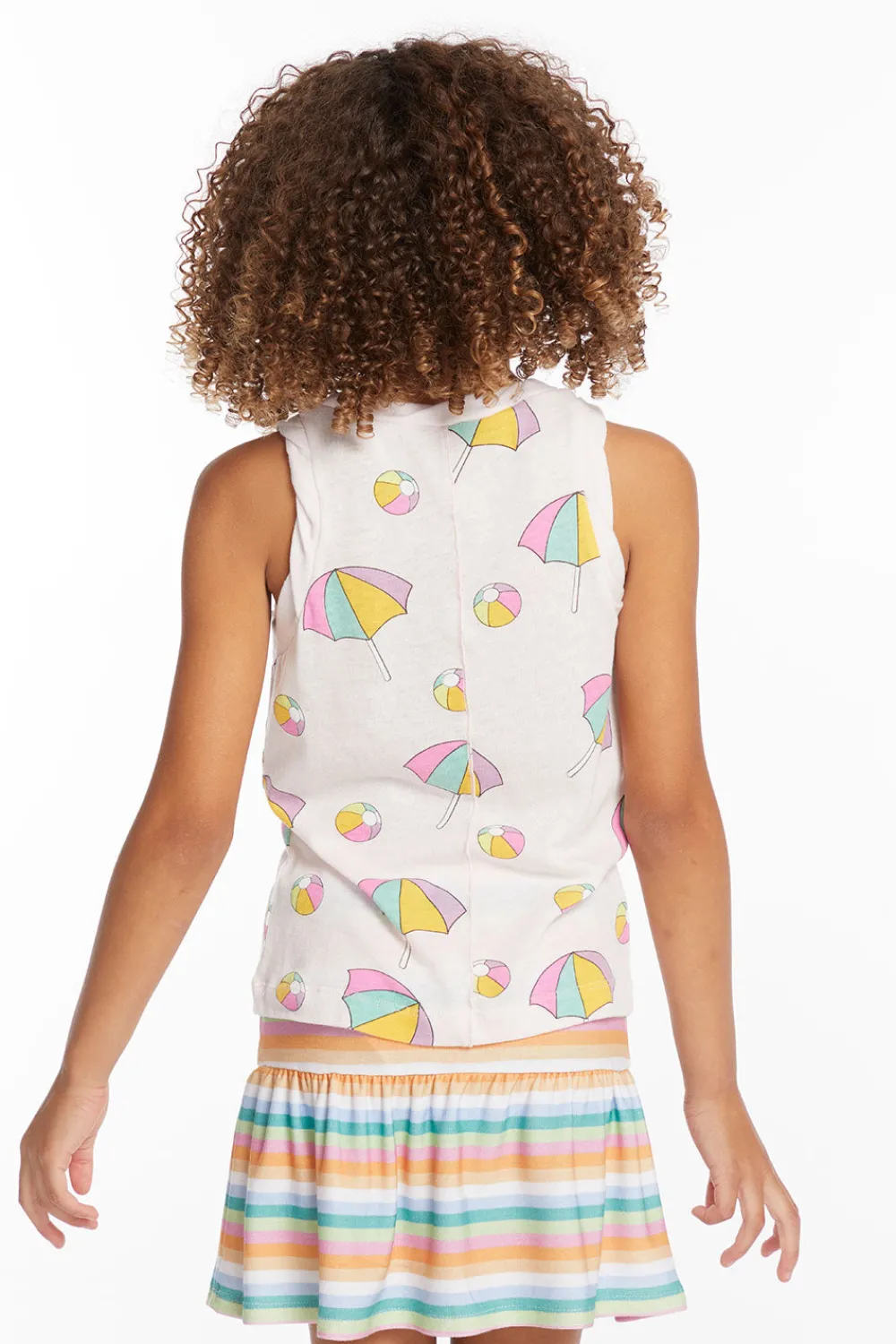 Hot Beach Balls & Umbrellas Girls Tank Top Kids Girls