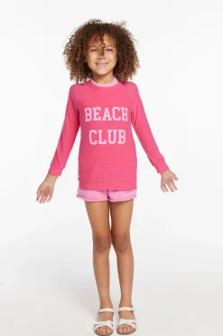 Clearance Beach Club Girls Cozy Knit Raglan Pullover Kids Girls
