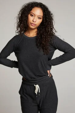 Store Black Long Sleeve Raglan Pullover Women Loungewear|Tops