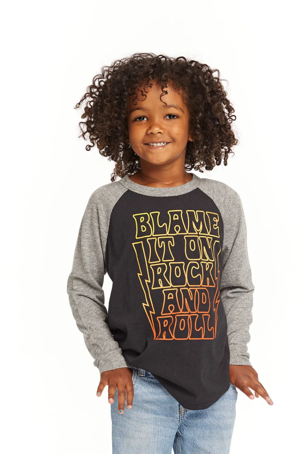 Cheap Blame Rock And Roll Baseball Tee Kids/BOY Boys
