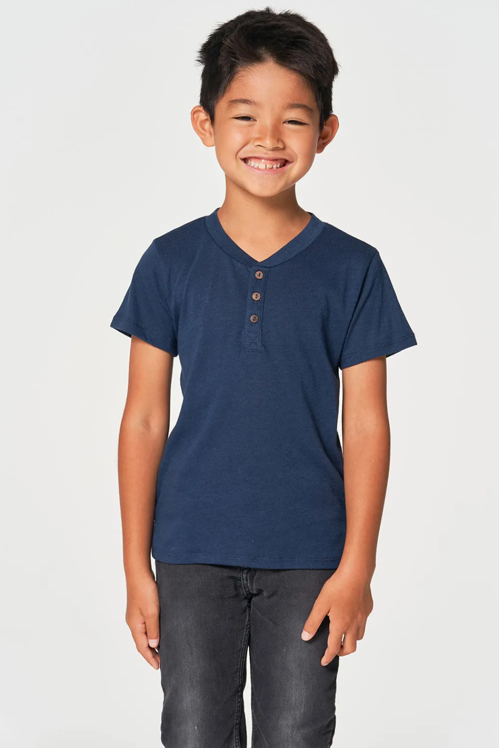 Cheap Boys Bella Jersey Short Sleeve Henley With Cocount Buttons Kids/BOY Boys