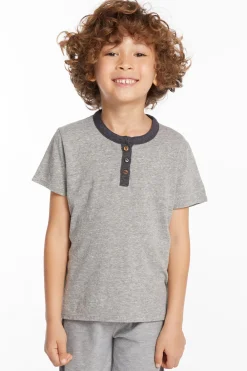 Online Boys Heather Grey Short Sleeve Henley Kids/BOY Boys
