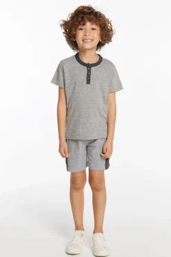 Online Boys Heather Grey Short Sleeve Henley Kids/BOY Boys