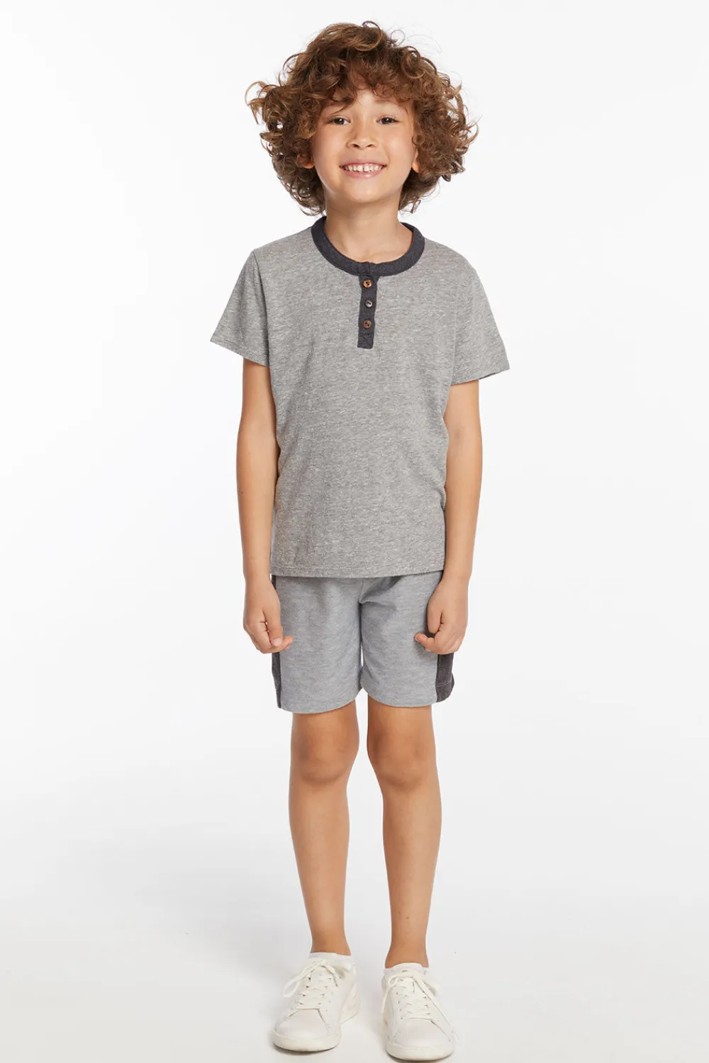 Online Boys Heather Grey Short Sleeve Henley Kids/BOY Boys