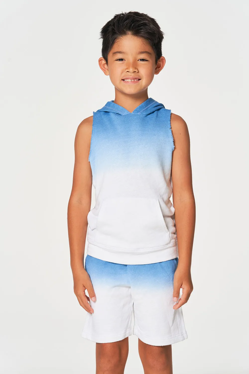 Store Boys Linen French Terry Sleeveless Muscle Pullover Hoodie Kids/BOY Boys