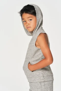 Outlet Boys Linen French Terry Sleeveless Muscle Pullover Hoodie Kids/BOY Boys