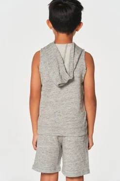 Outlet Boys Linen French Terry Sleeveless Muscle Pullover Hoodie Kids/BOY Boys