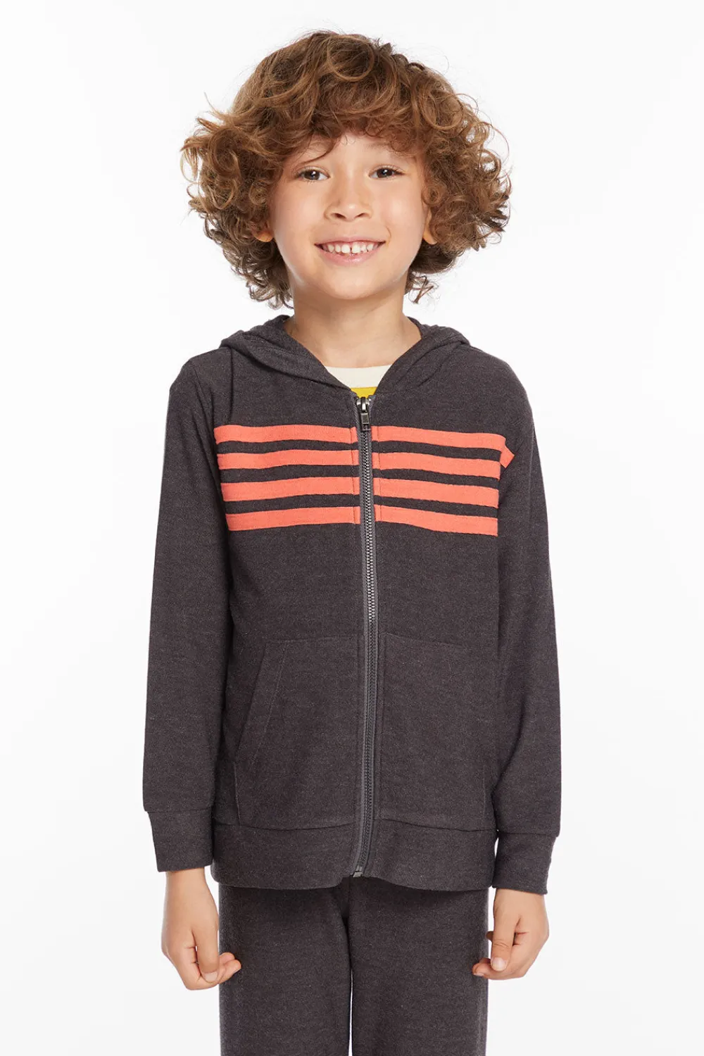 Shop Boys Vintage Black Zip Up Hoodie With Strapping Kids/BOY Boys