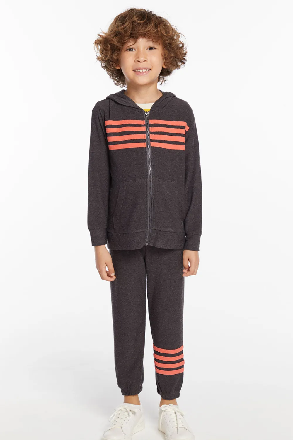Shop Boys Vintage Black Zip Up Hoodie With Strapping Kids/BOY Boys