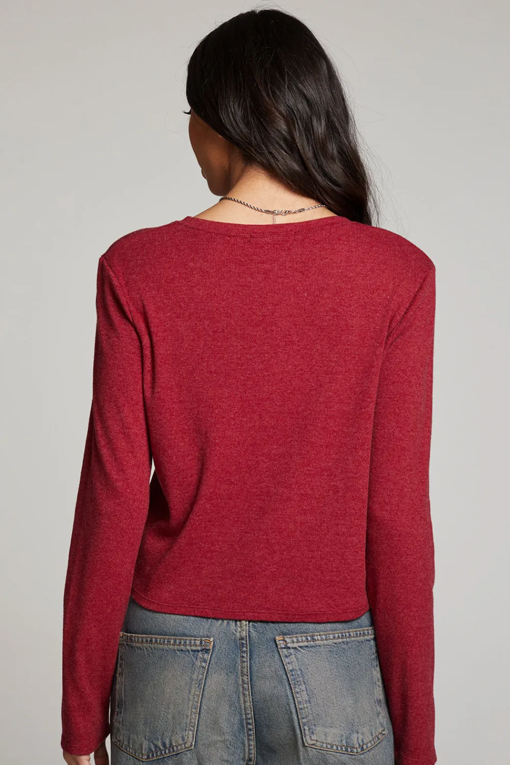 Store Brady Blood Red Button Up Pullover Women Loungewear|Tops
