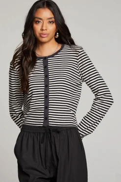 Best Brady Punk Stripe Button Up Pullover Women Loungewear|Tops