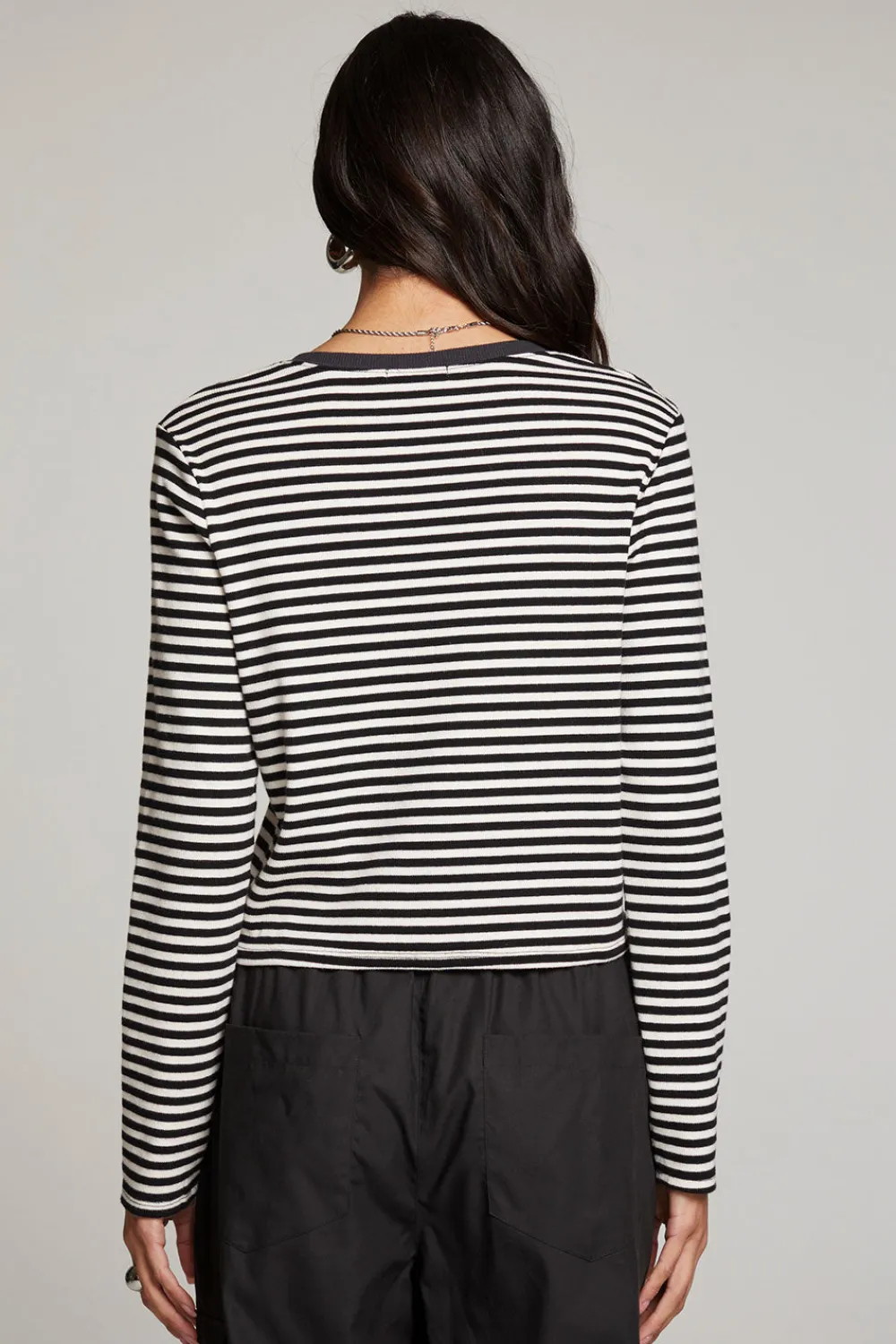 Best Brady Punk Stripe Button Up Pullover Women Loungewear|Tops