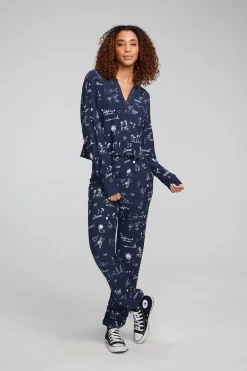 Best Cali All Over Icons Henley Top Women Loungewear|Graphics