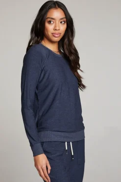 Cheap Canopy Long Sleeve Raglan Pullover Women Loungewear|Tops