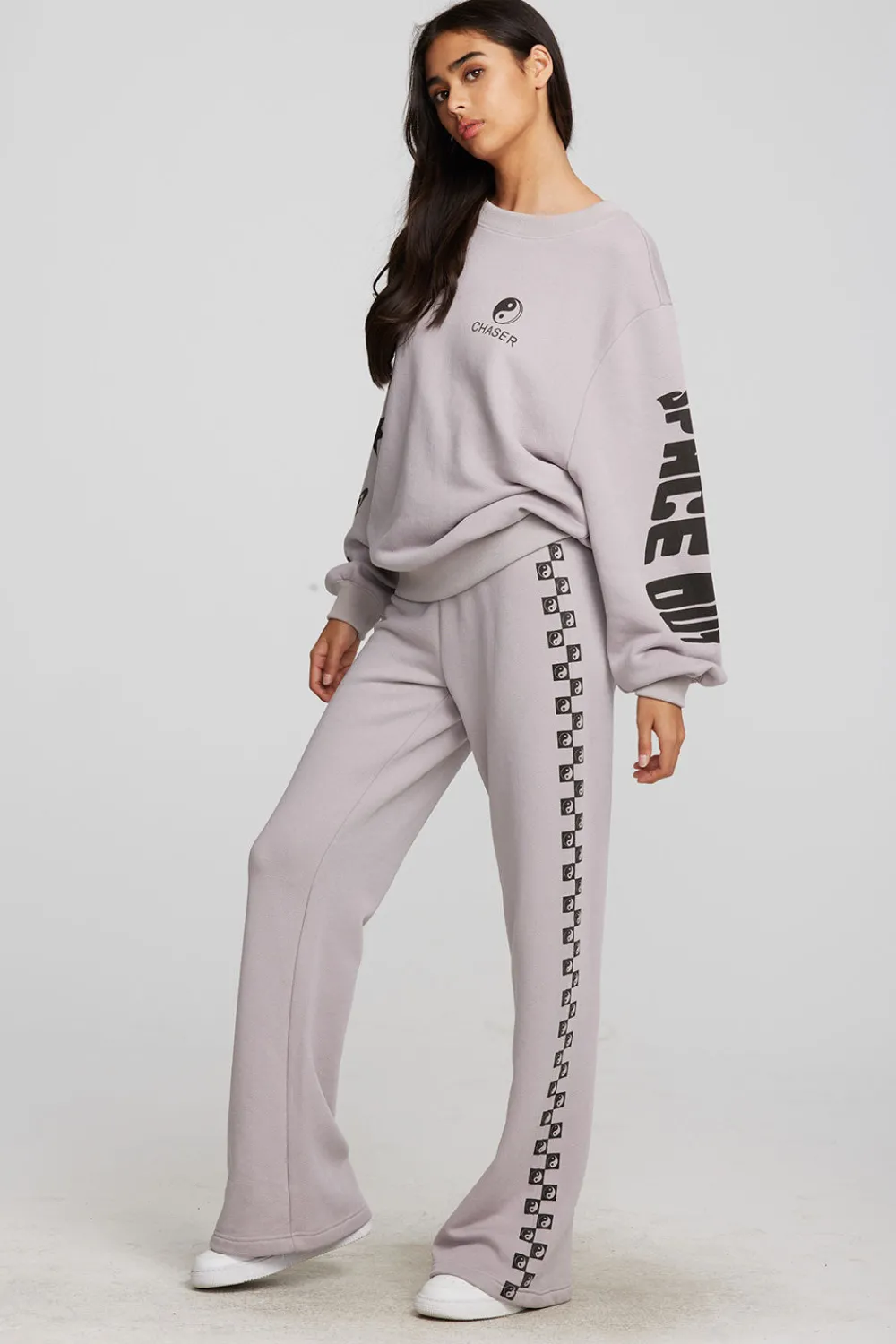 Shop Checkered Yin Yang Hearts Women Graphics|Tops