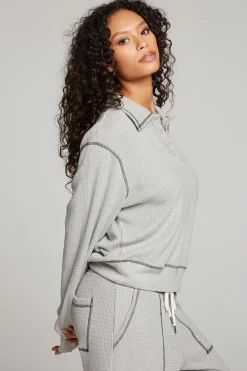 Cheap Church Heather Grey Long Sleeve Women Loungewear|Tops