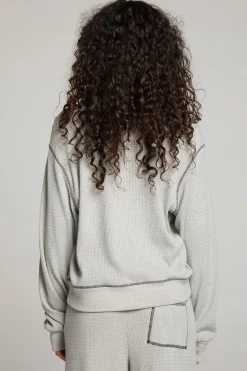 Cheap Church Heather Grey Long Sleeve Women Loungewear|Tops