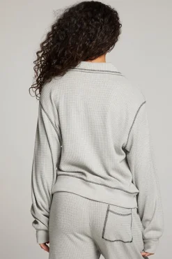 Cheap Church Heather Grey Long Sleeve Women Loungewear|Tops
