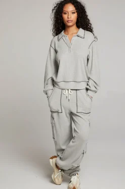 Cheap Church Heather Grey Long Sleeve Women Loungewear|Tops