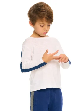 Clearance Color Blocked Crewneck Bolt Long Sleeve Tee Kids/BOY Boys