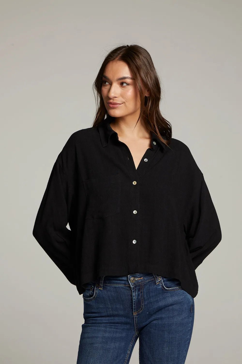 Discount Coral True Black Button Up Top Women Loungewear|Tops