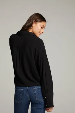 Discount Coral True Black Button Up Top Women Loungewear|Tops