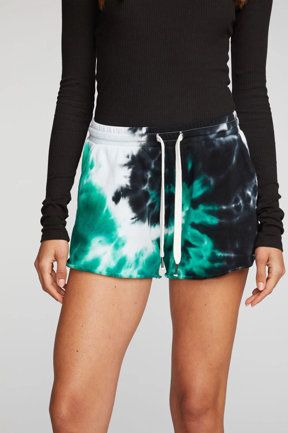 New Cotton Fleece Shorts With Shoestring Tie Women Bottoms