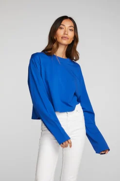 Sale Cotton Jersey Cropped Long Sleeve Tee Women Loungewear|Tops