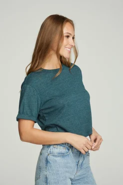 Clearance Cropped Crew Neck Short Sleeve Tee Women Tops