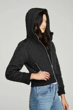 Clearance Cropped Hooded Jacket With Rib Women Outerwear|Tops
