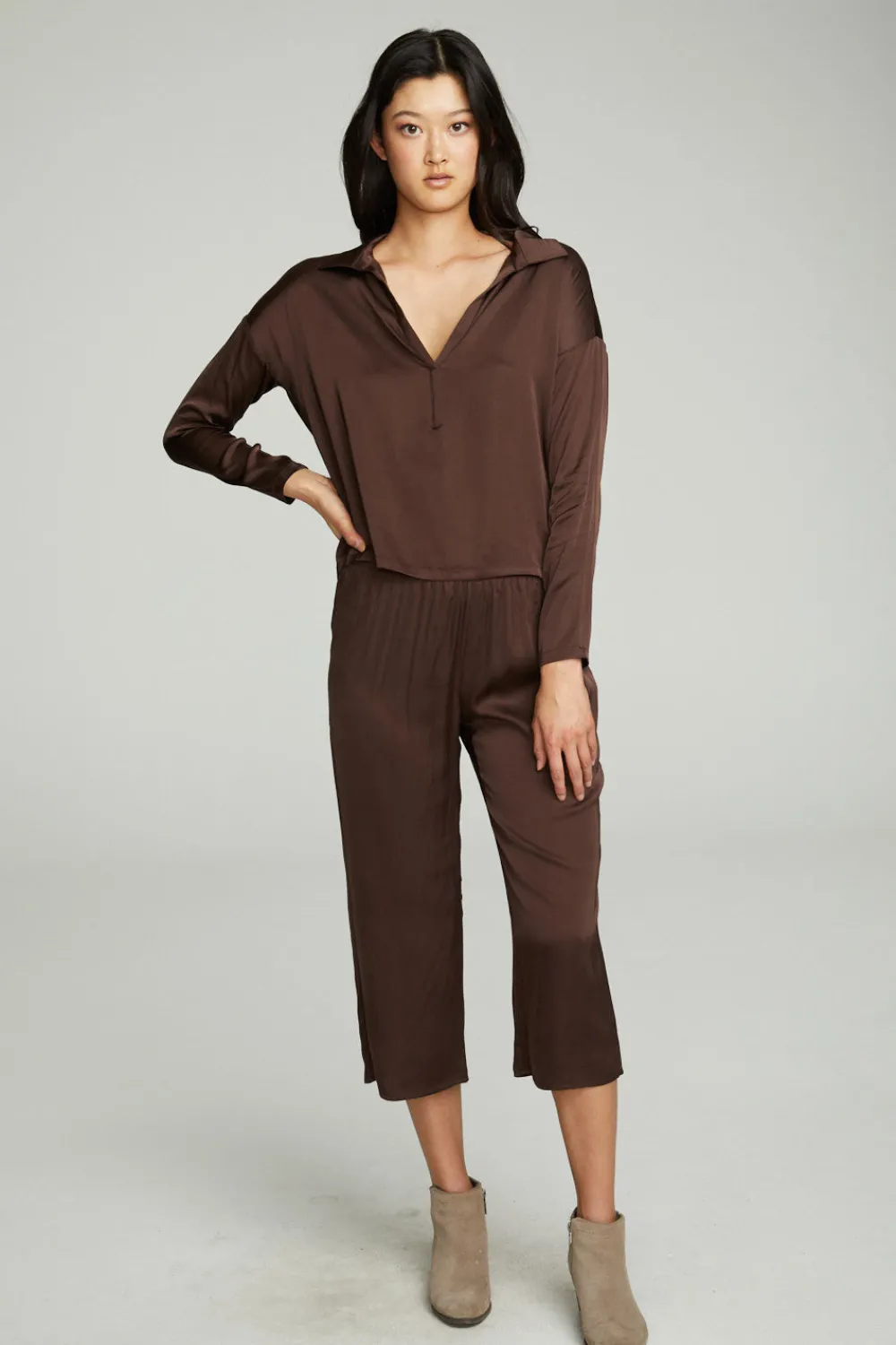 Flash Sale Cropped Wide Leg Culotte Women Bottoms