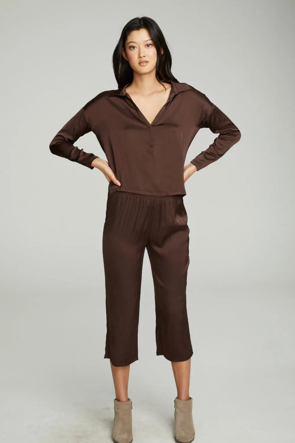 Flash Sale Cropped Wide Leg Culotte Women Bottoms